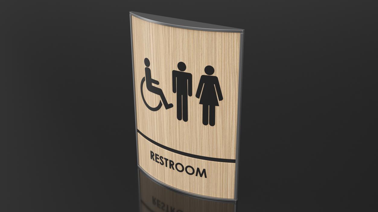 3D Unisex Accessible Restroom Sign