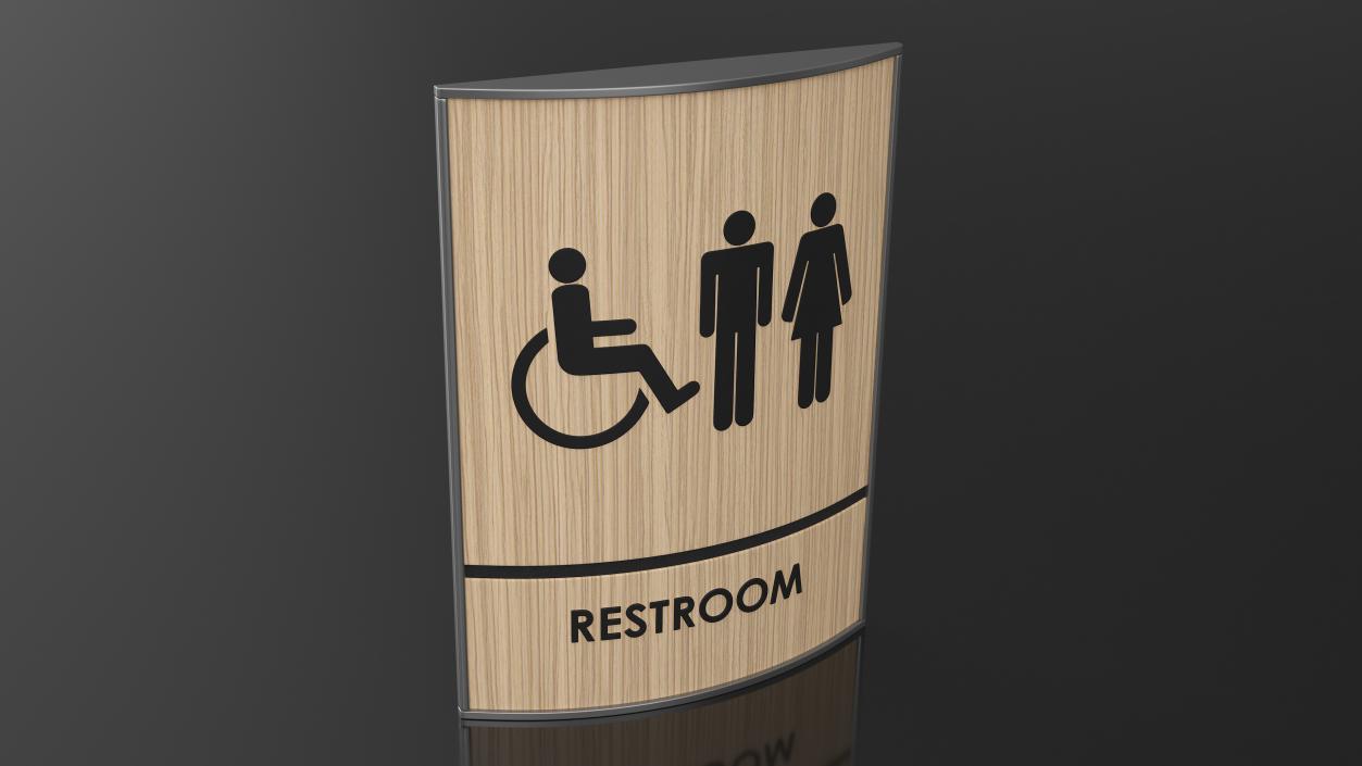 3D Unisex Accessible Restroom Sign