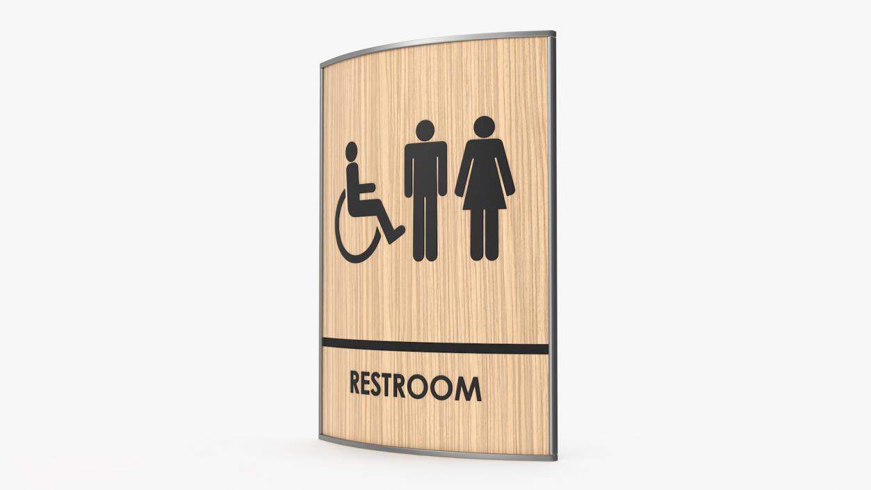 3D Unisex Accessible Restroom Sign