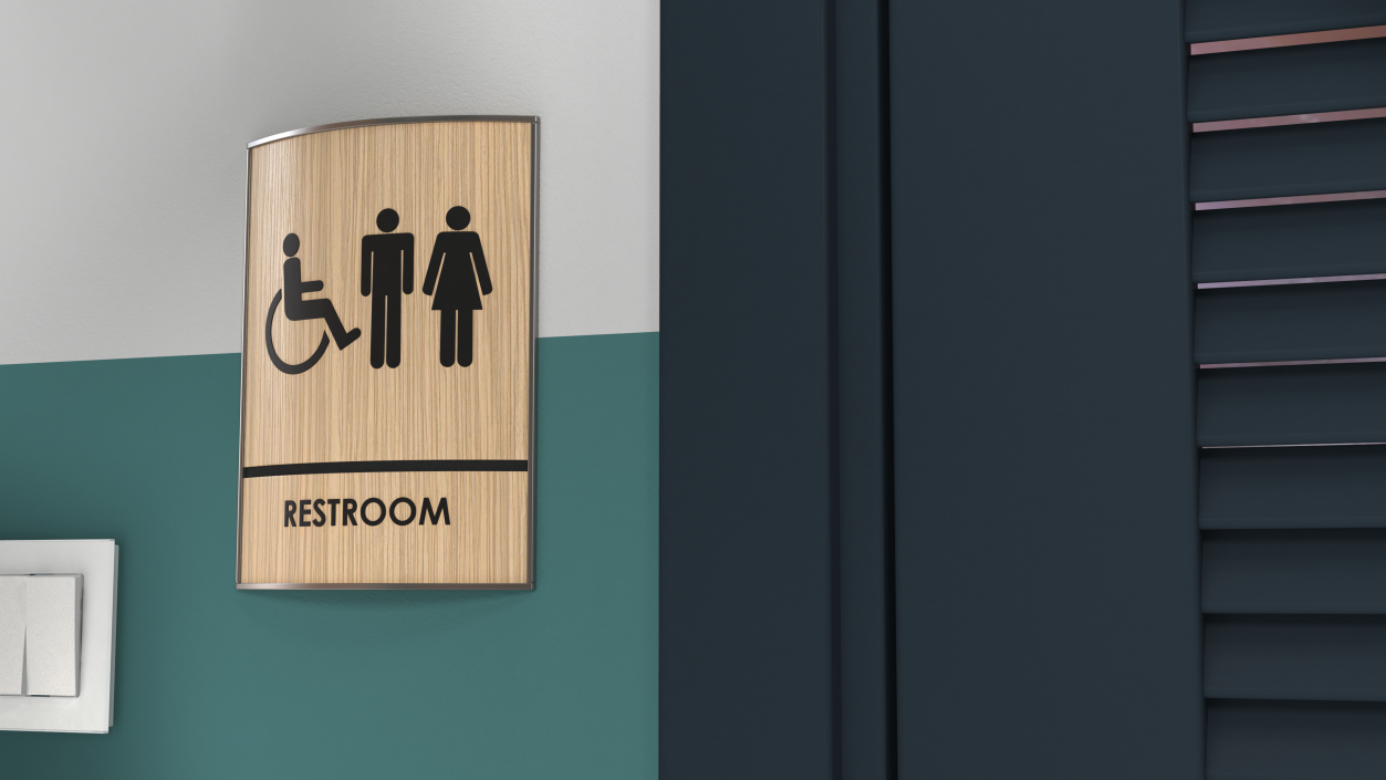 3D Unisex Accessible Restroom Sign