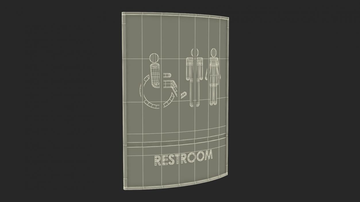 3D Unisex Accessible Restroom Sign