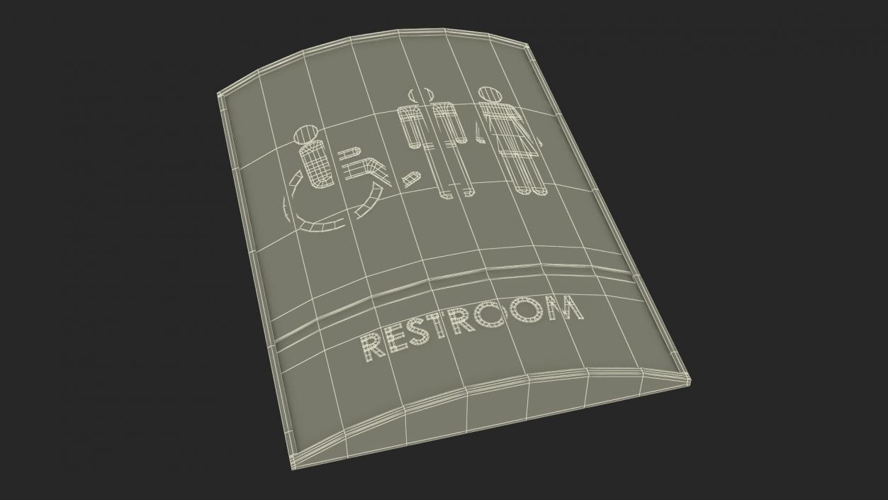 3D Unisex Accessible Restroom Sign