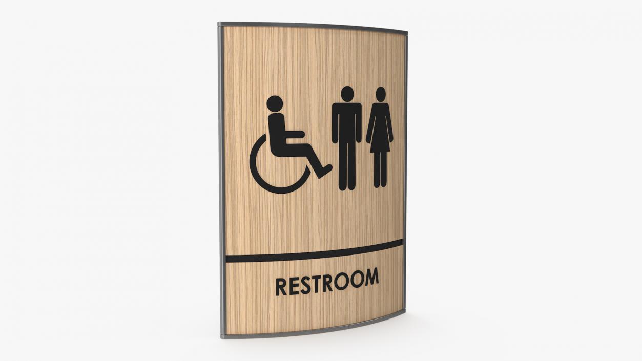 3D Unisex Accessible Restroom Sign