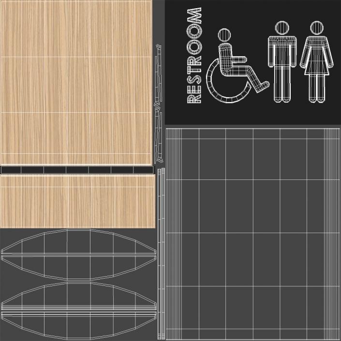 3D Unisex Accessible Restroom Sign