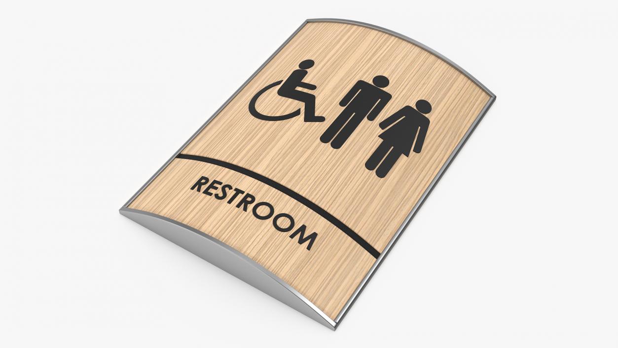 3D Unisex Accessible Restroom Sign