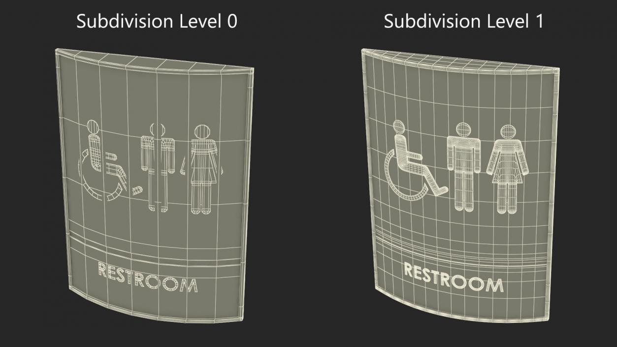 3D Unisex Accessible Restroom Sign