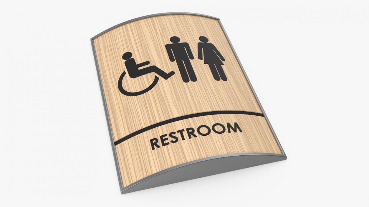 3D Unisex Accessible Restroom Sign