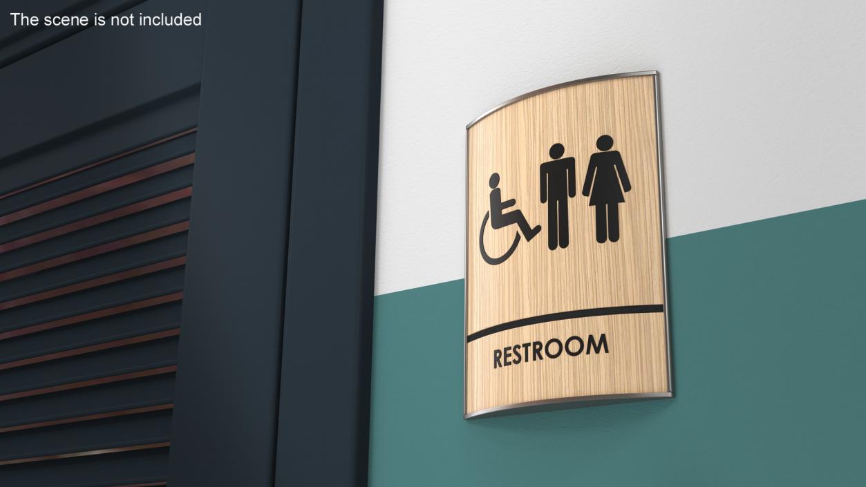 3D Unisex Accessible Restroom Sign