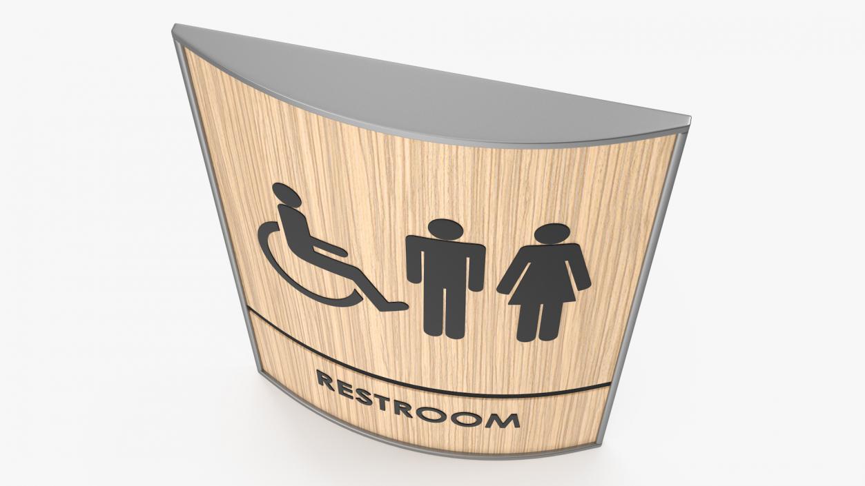 3D Unisex Accessible Restroom Sign