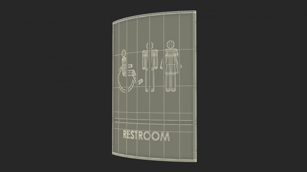 3D Unisex Accessible Restroom Sign