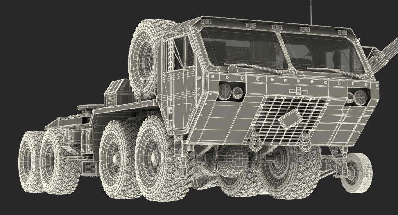 3D model Oshkosh HEMTT Truck Towing M777 Howitzer