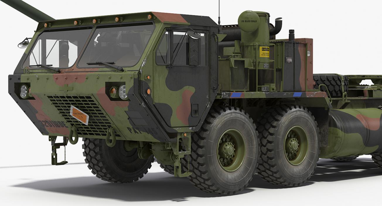 3D model Oshkosh HEMTT Truck Towing M777 Howitzer