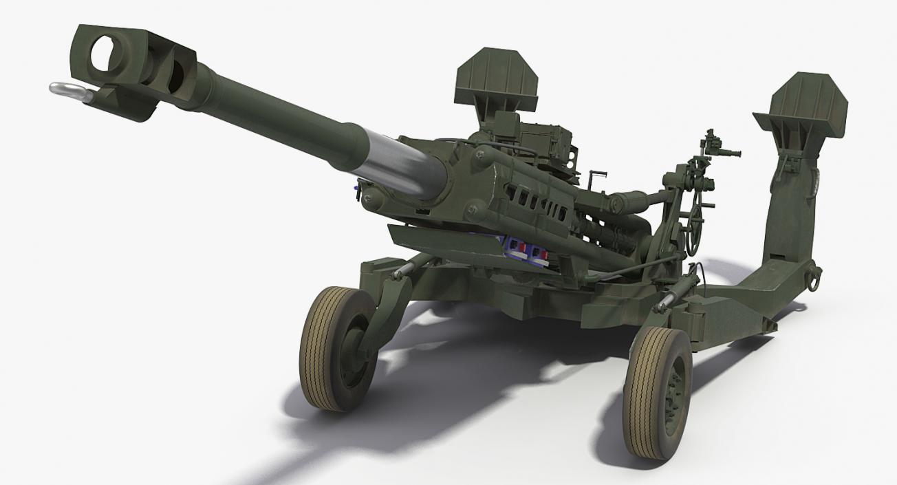 3D model Oshkosh HEMTT Truck Towing M777 Howitzer