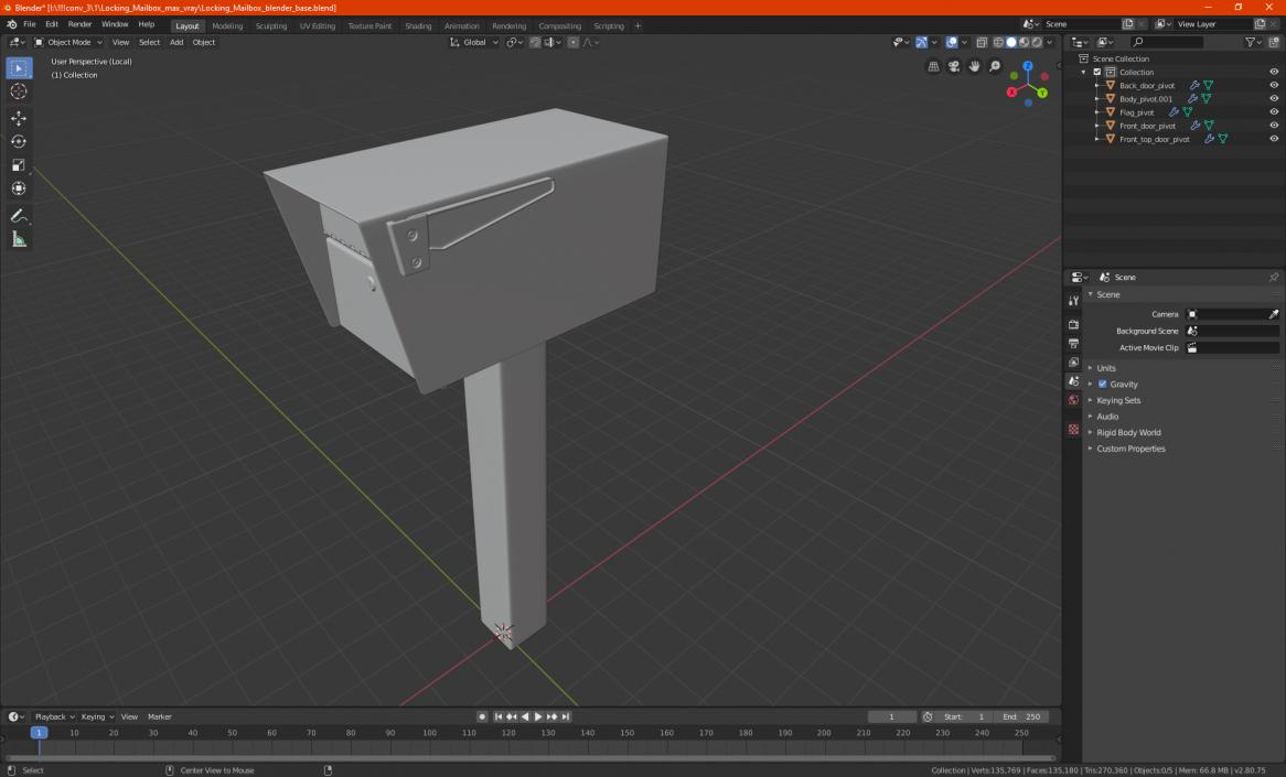 3D model Locking Mailbox