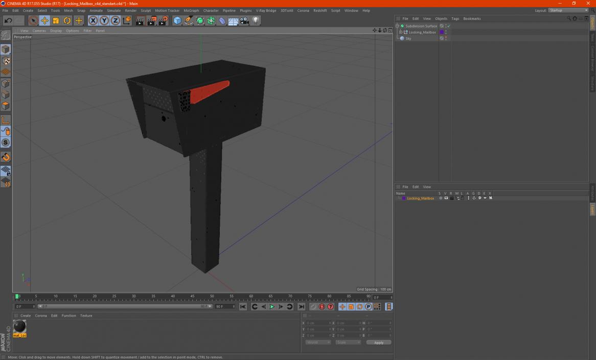 3D model Locking Mailbox