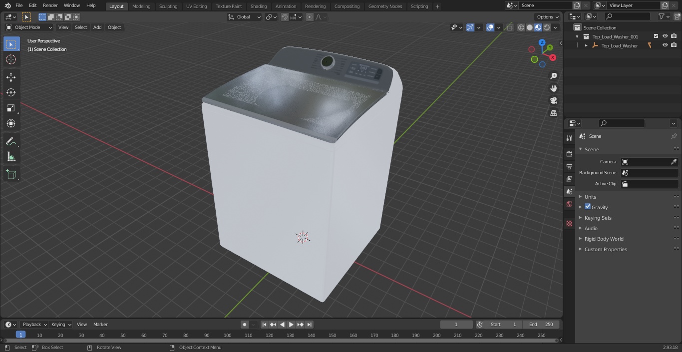 3D model Top Load Washer