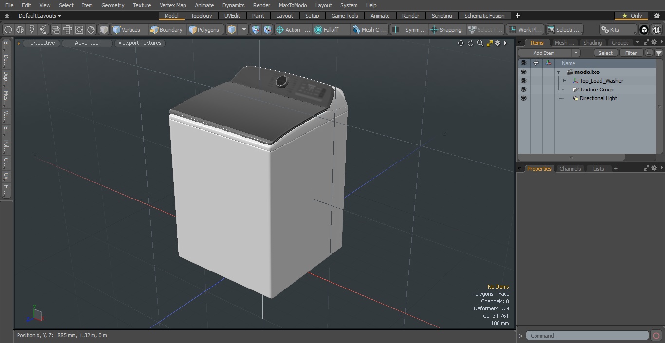 3D model Top Load Washer