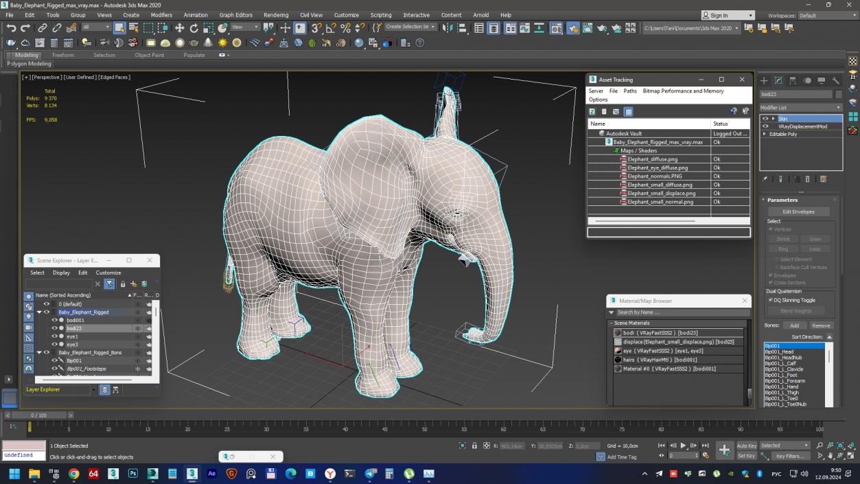 Baby Elephant Rigged 2 3D