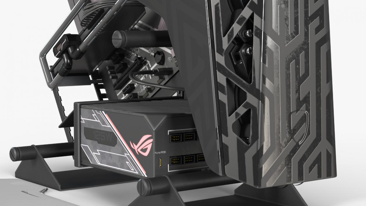 Gaming PC Off State Open 3D model