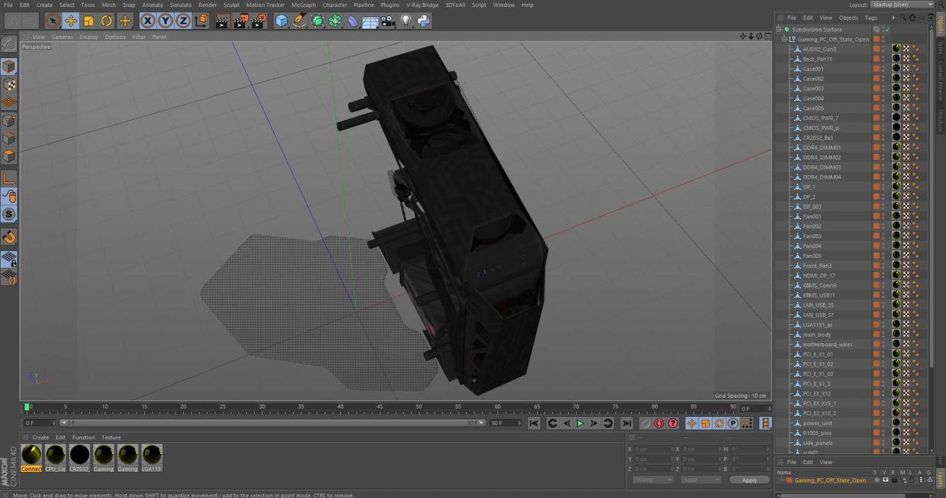 Gaming PC Off State Open 3D model