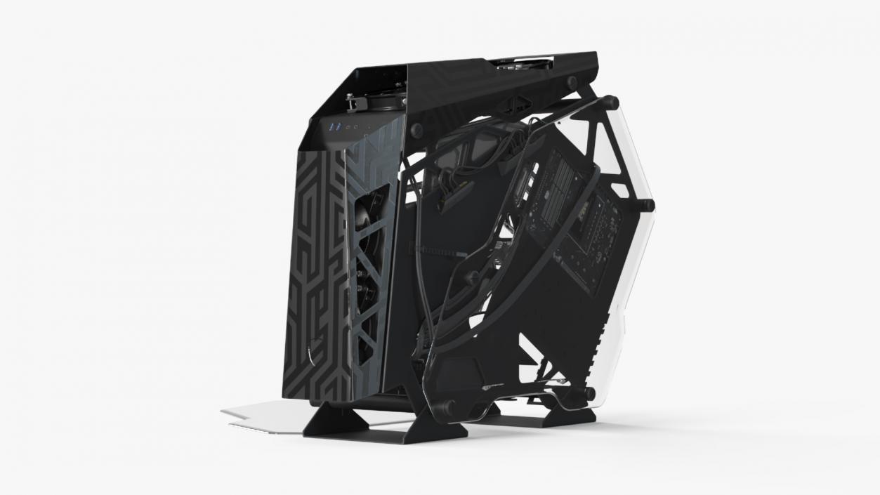 Gaming PC Off State Open 3D model