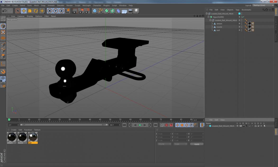 3D Loaded Ball Mount Hitch model