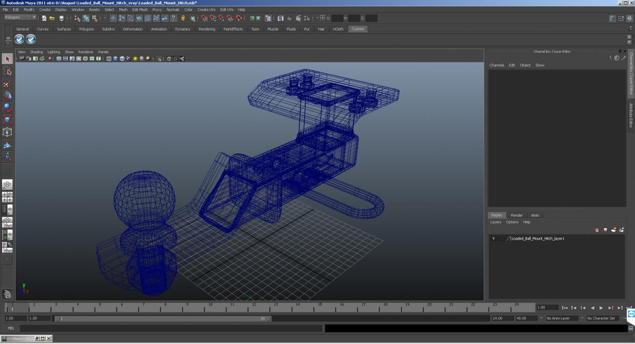 3D Loaded Ball Mount Hitch model