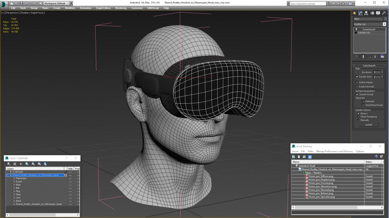 3D model Shared Reality Headset on Mannequin Head