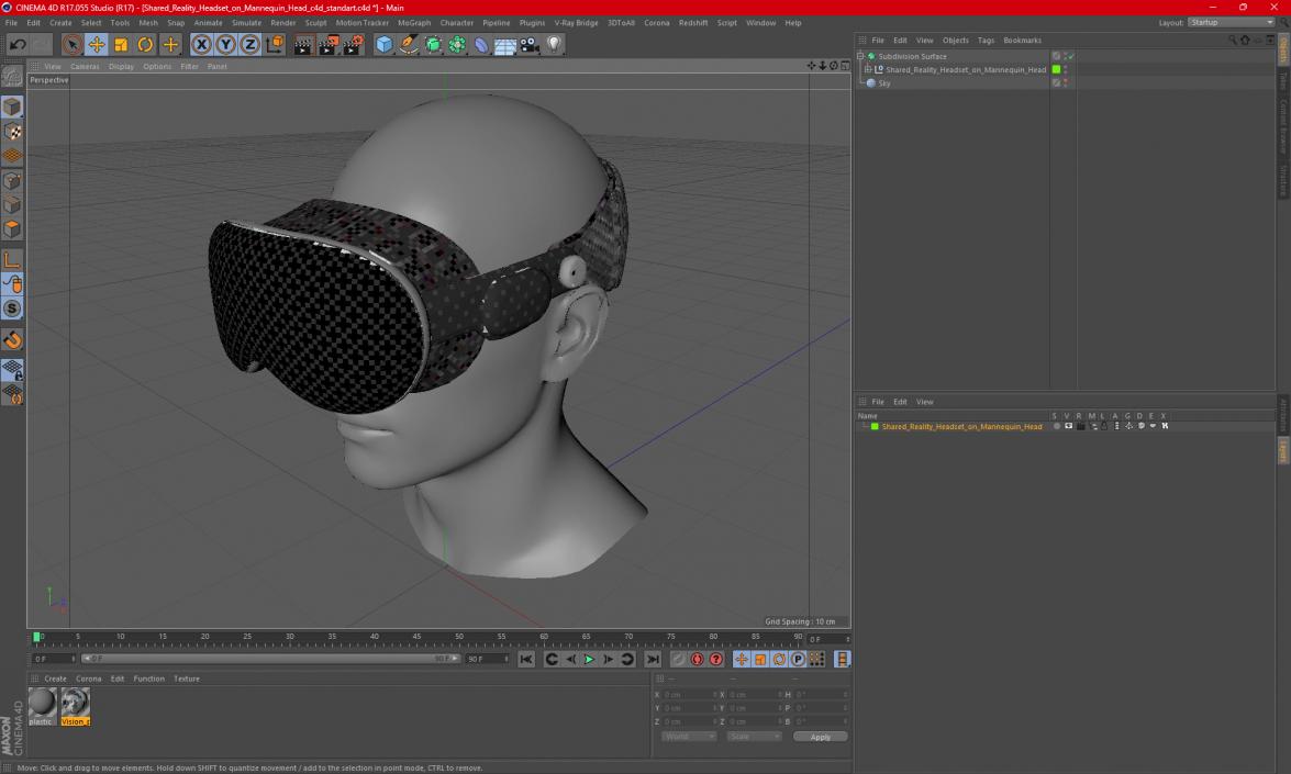 3D model Shared Reality Headset on Mannequin Head