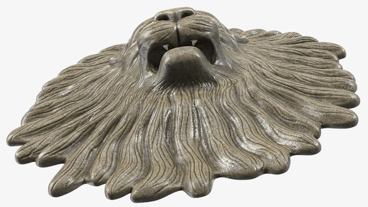 Lion Head Stone Relief 3D