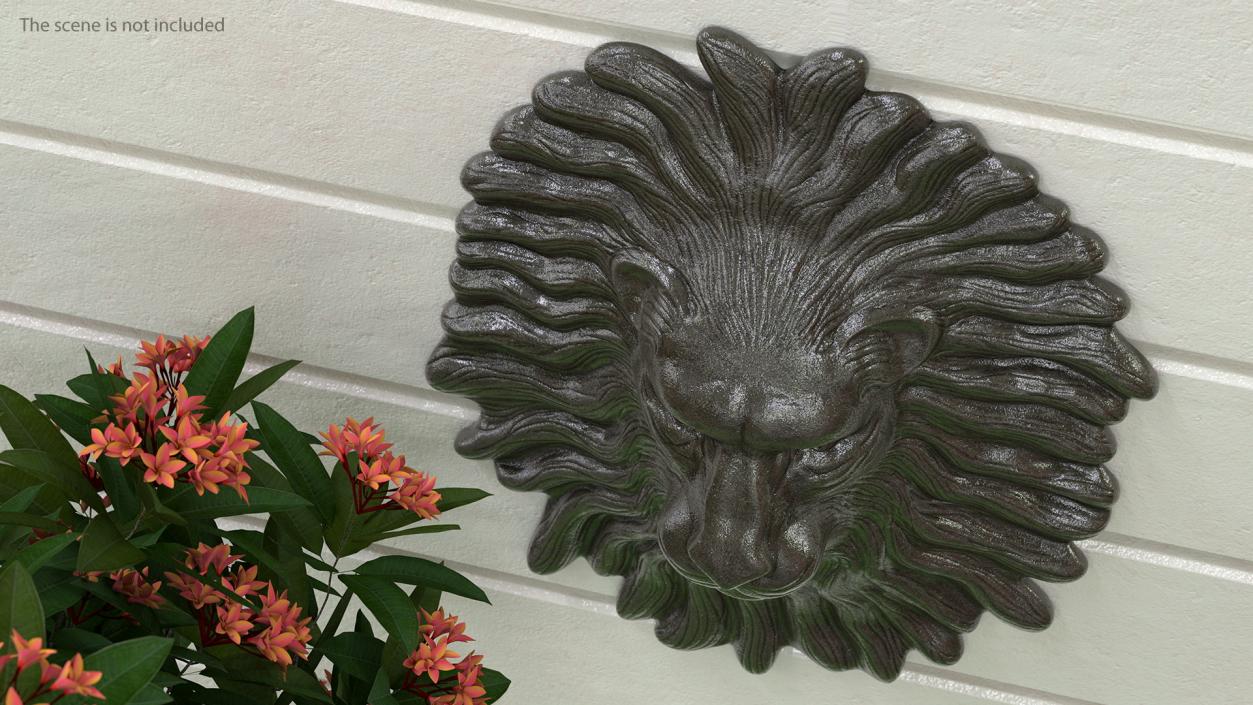 Lion Head Stone Relief 3D