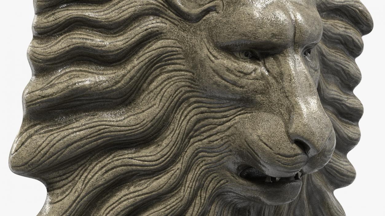 Lion Head Stone Relief 3D