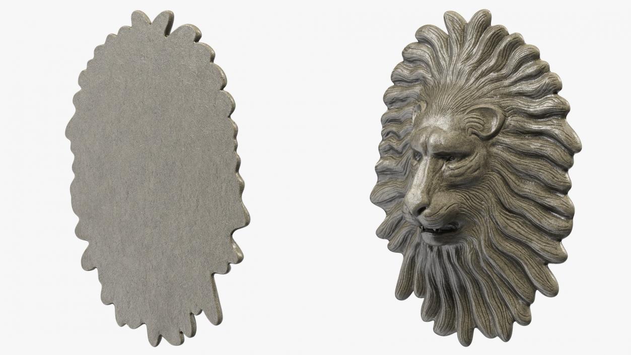 Lion Head Stone Relief 3D