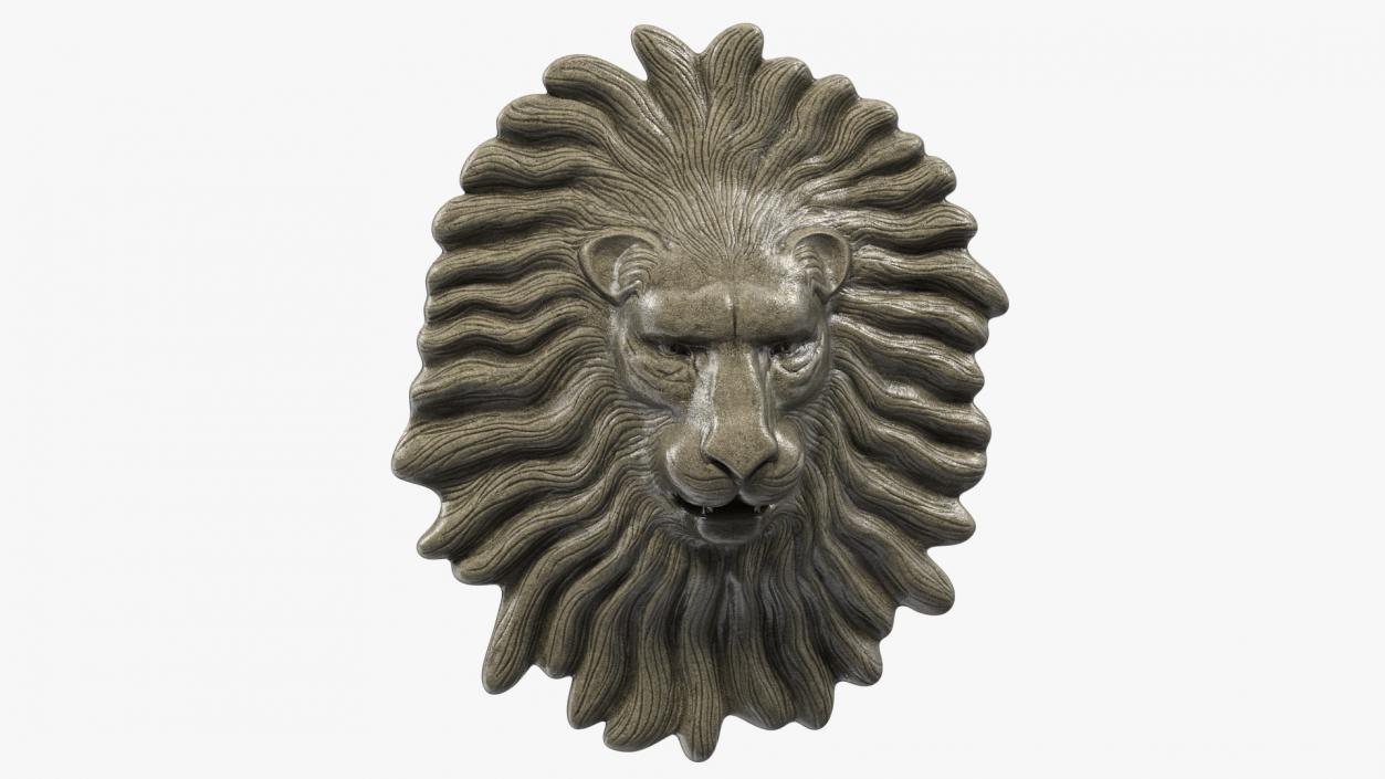 Lion Head Stone Relief 3D