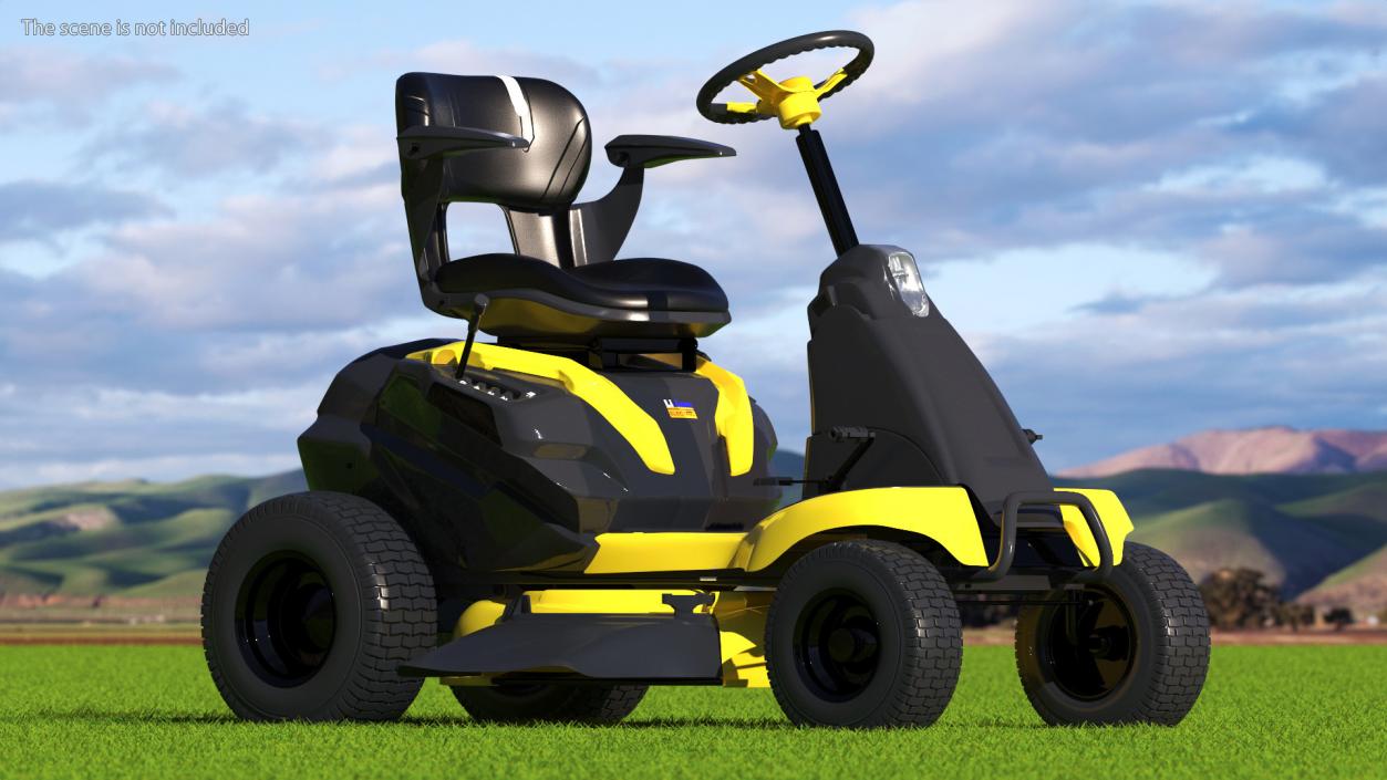 3D Electric Riding Lawn Mower Rigged model