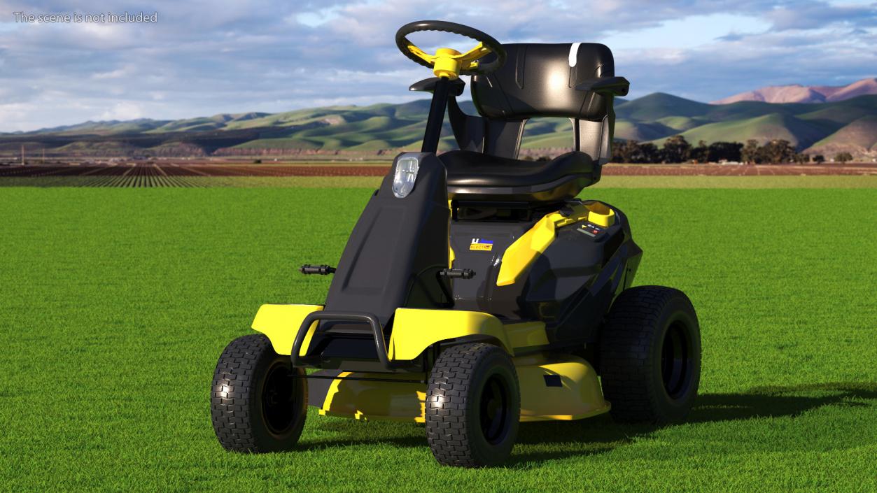 3D Electric Riding Lawn Mower Rigged model