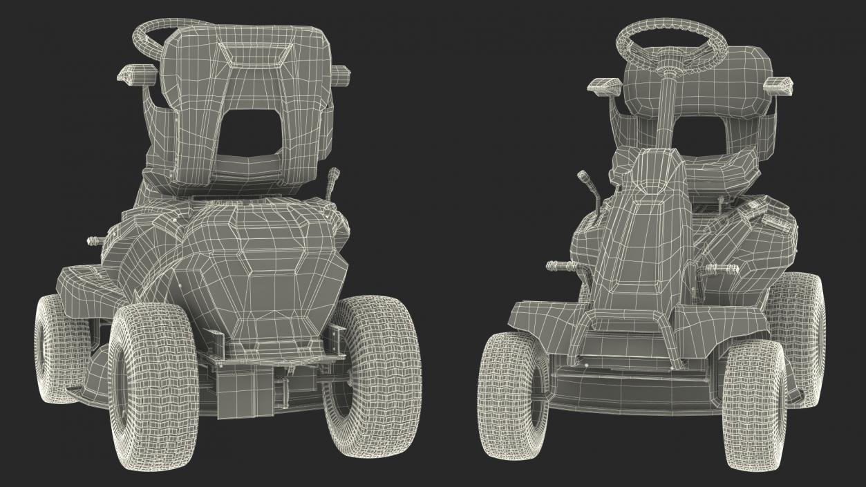 3D Electric Riding Lawn Mower Rigged model