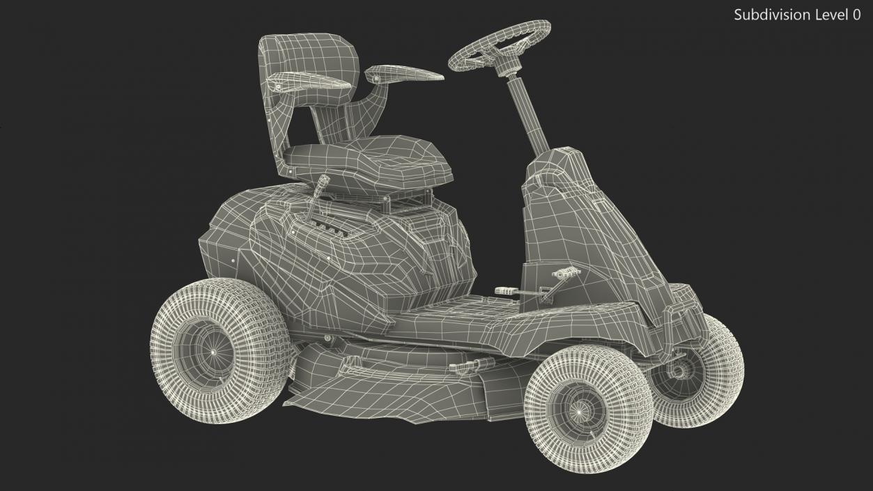 3D Electric Riding Lawn Mower Rigged model