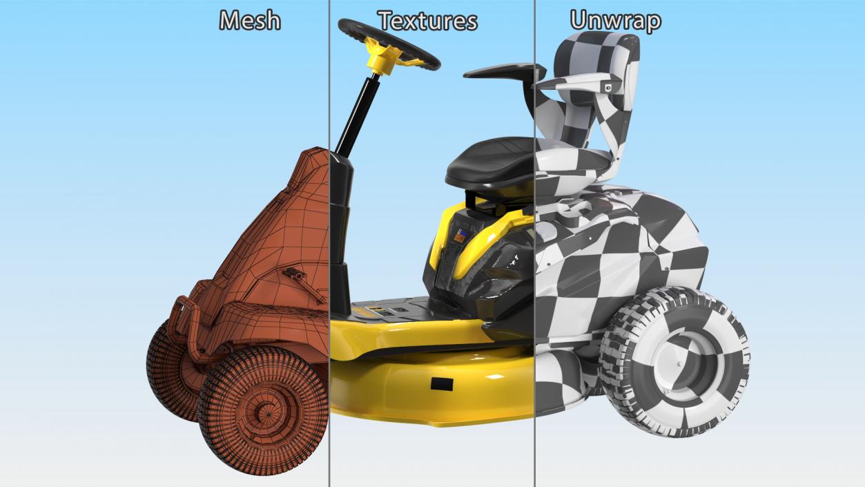 3D Electric Riding Lawn Mower Rigged model