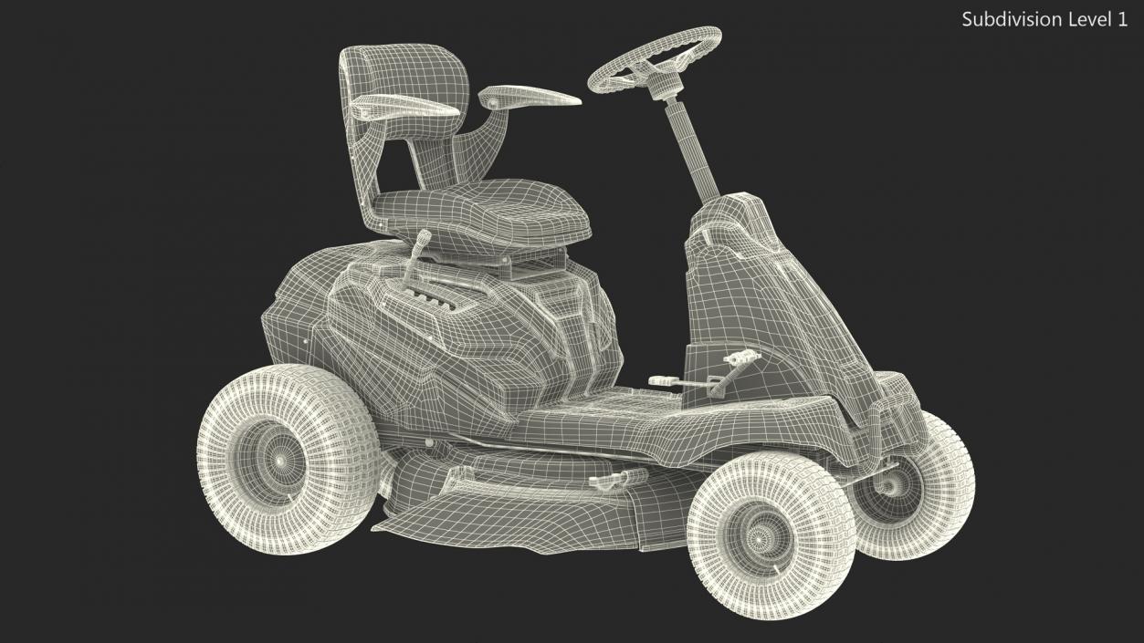 3D Electric Riding Lawn Mower Rigged model