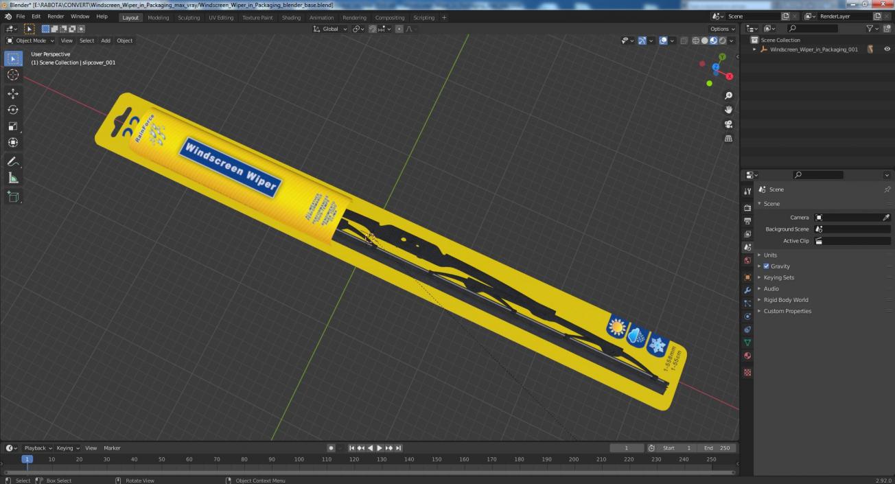 Windscreen Wiper in Packaging 3D model