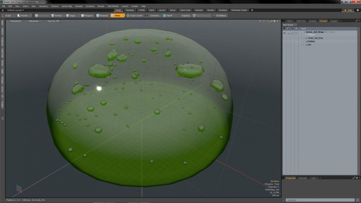 Green Gel Drop 3D model