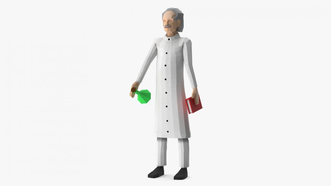 3D Low Poly Scientist model