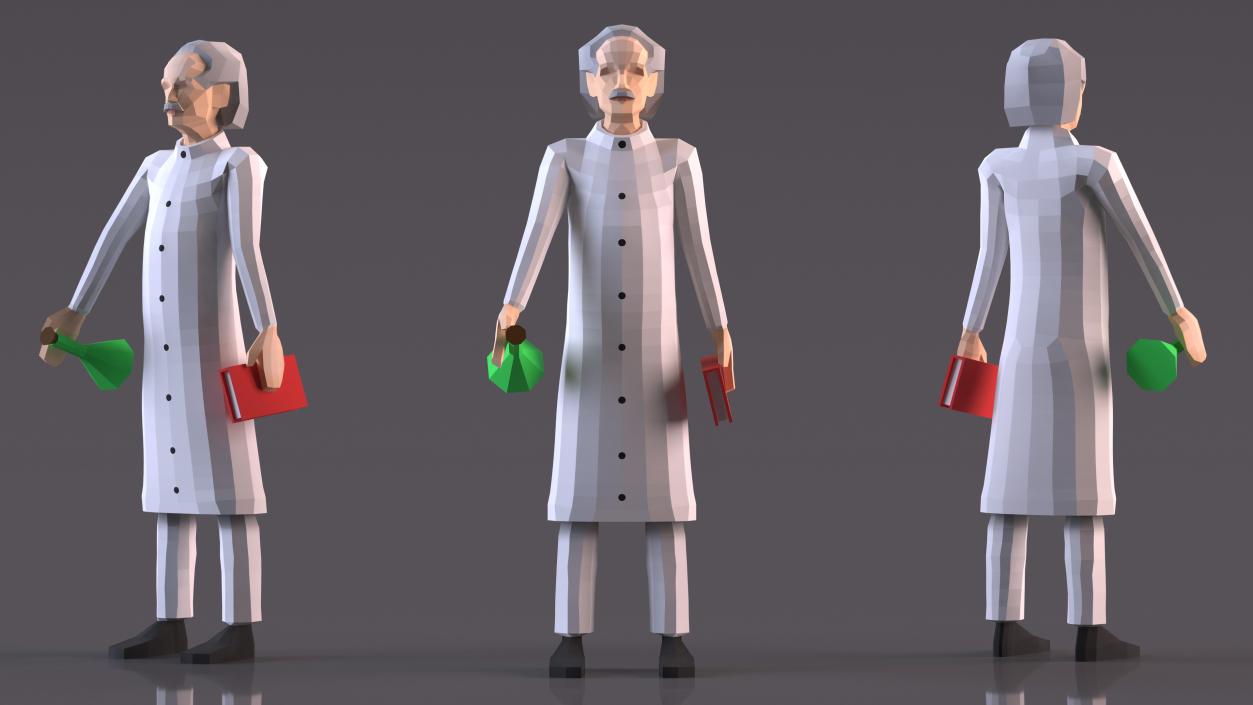 3D Low Poly Scientist model