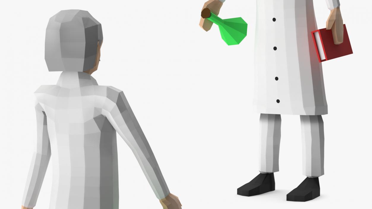 3D Low Poly Scientist model