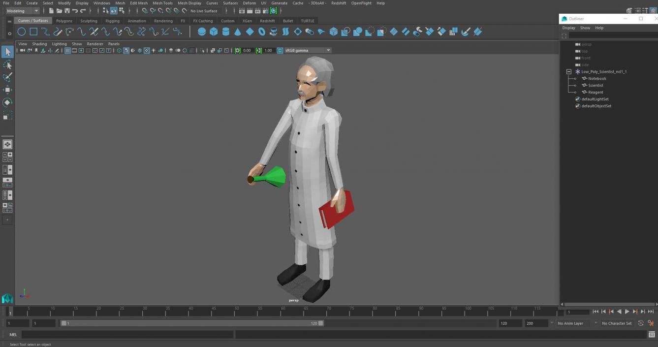 3D Low Poly Scientist model