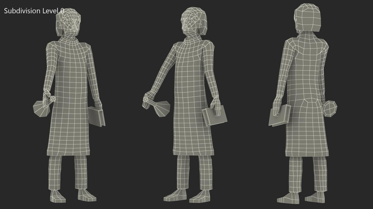 3D Low Poly Scientist model