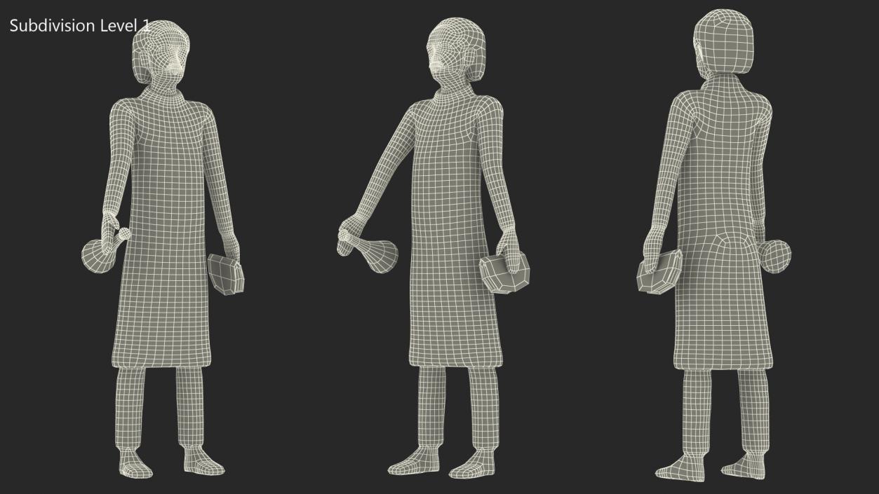 3D Low Poly Scientist model