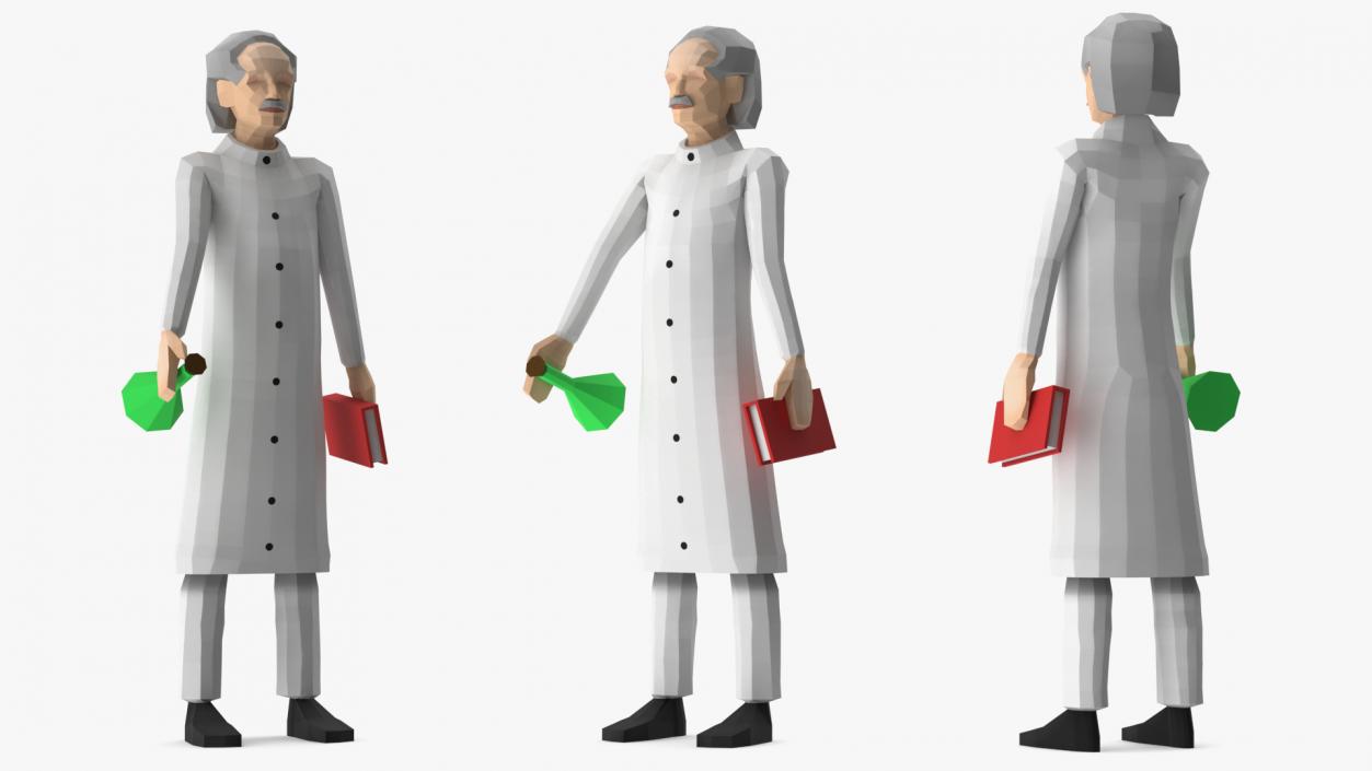 3D Low Poly Scientist model