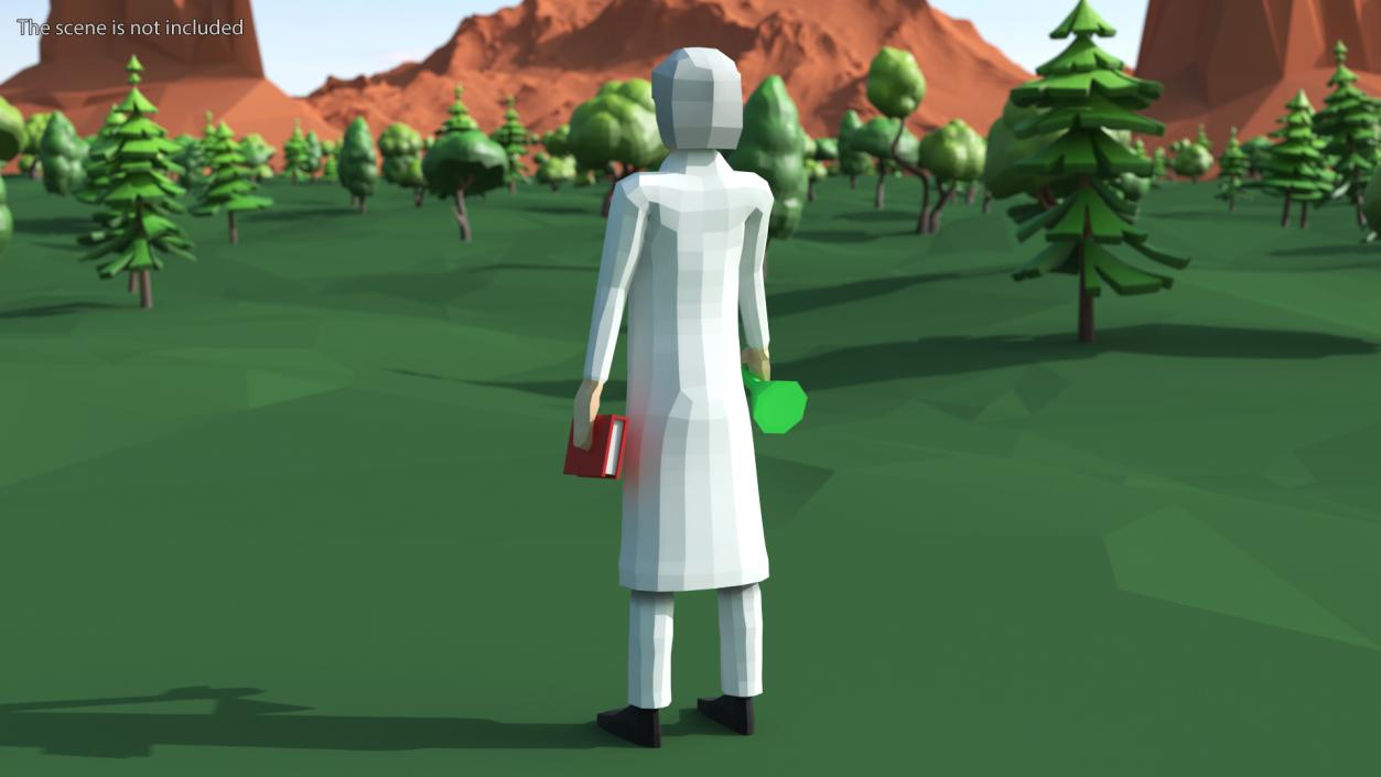 3D Low Poly Scientist model